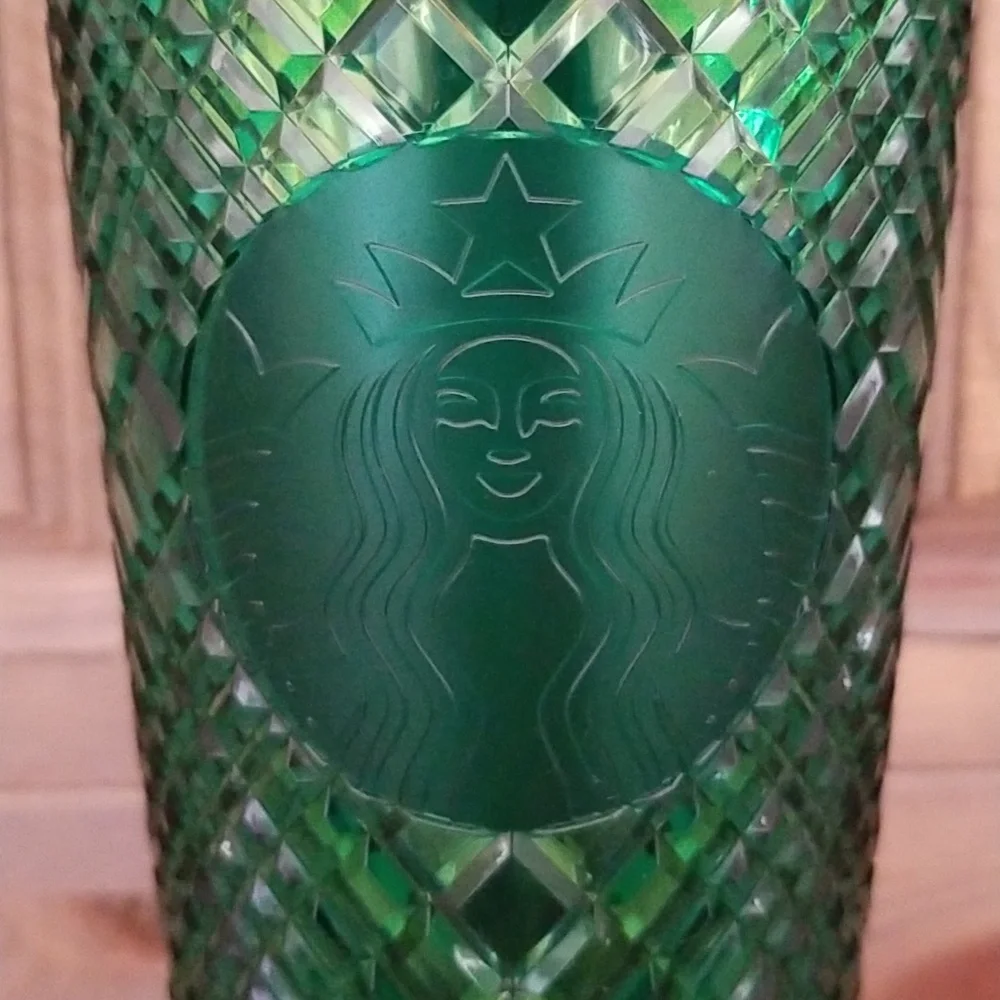 Starbucks Emerald Green Jeweled Venti Tumbler with Straw